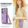 thumbnail image 4 of Feishell Crossbody Wallet Women Case for Samsung S23 Ultra, Credit Card Holder Phone Case with Strap,PU Leather Purse with Lanyard Bling Flip Cover for Samsung Galaxy S23 Ultra, Purple, 4 of 10