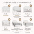 thumbnail image 5 of Delta Children Perry 6-in-1 Convertible Crib, Greenguard Gold Certified, Converts to Toddler Bed, Daybed, Sofa Bed & Full-Size Bed with/without Headboard, Fits Standard Crib Mattress, Bianca White, 5 of 14