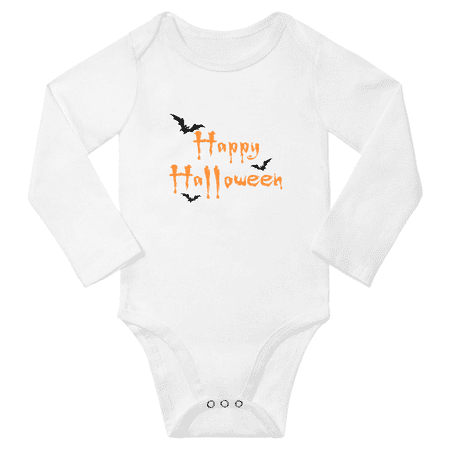 

Happy Halloween Funny Baby Long Sleeve Boys Girl Bodysuit (White 6M)