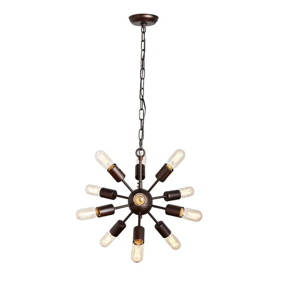 Clara Cast Iron Mid-Century Inspired Orb Pendant in Brown