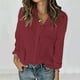 thumbnail image 2 of Blusa,Camisa informal de cuello en V para mujer, manga larga, botones y bolsillo, tejido suave, versátil para uso diario, sopatenor, 2 of 9