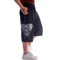 thumbnail image 2 of Ruiatoo Baggy Jeans Shorts for Men Denim Hip Hop Loose Fashion Skateboard Pants with Embroidery Black (801-1,Size 34), 2 of 5