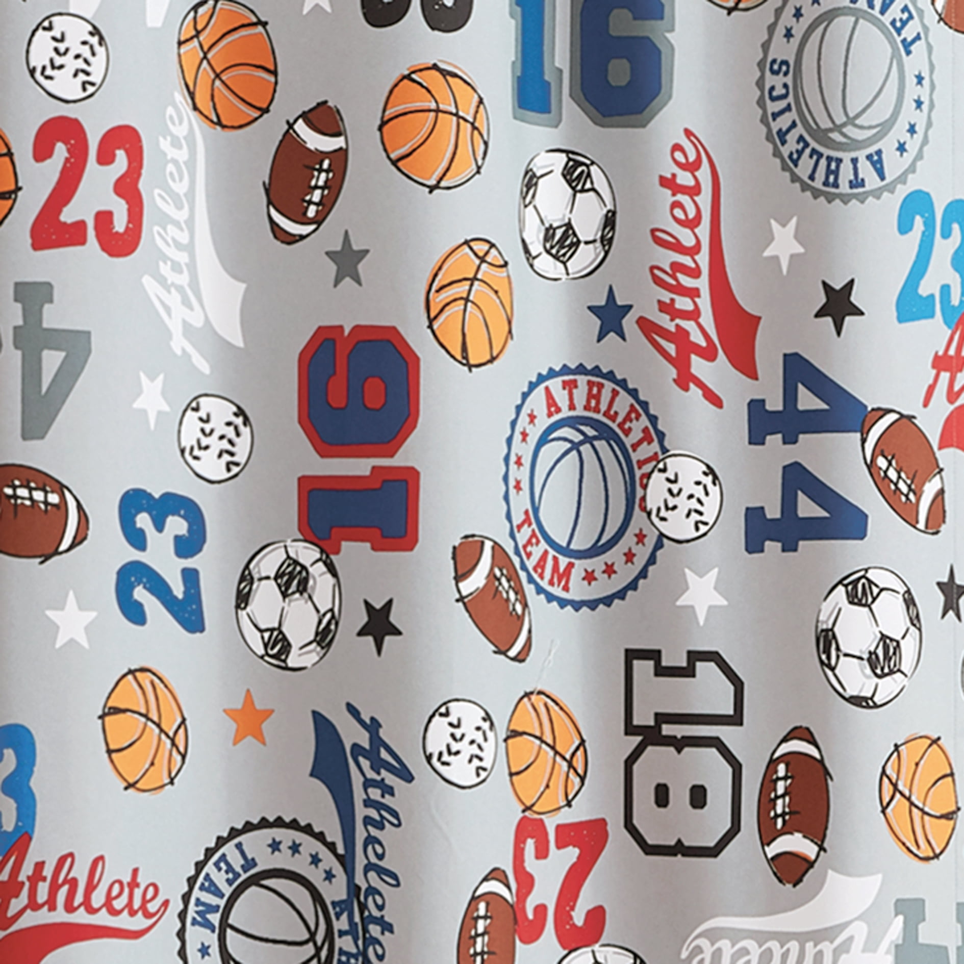 Your Zone Print Room Darkening Curtain Panel Pair, Set of 2, Gray Sports, 30" W x 84"L