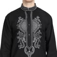 thumbnail image 6 of SKAVIJ Kurta Pajama Set for Men Long Sleeve Cotton Party CasualBlack XL, 6 of 6