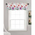 thumbnail image 3 of Colorful Floral Kitchen Valances for Windows Farmhouse Linen Window Valance Curtain for Living Room Window Treatment Abstract Art Botanical Leaves Valance Rod Pocket Topper Drape, 42 x 12 Inch, 3 of 6