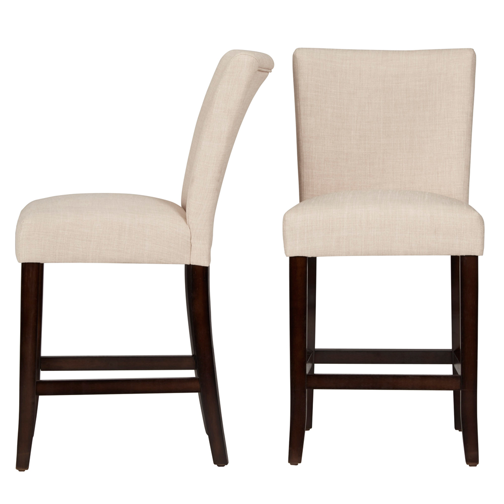 Chelsea Lane Counter Height Linen Dining Chairs, Set of 2, Beige
