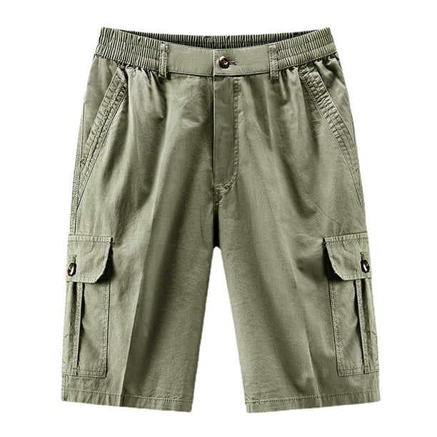 pstuiky Pantalones cortos deportivos para hombre, Pantalones cortos deportivos de moda para hombre, multibolsillos, informales, de verano, con cintura elástica Pantalones cortos de golf