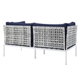 thumbnail image 5 of Modway Harmony 5-Piece  Sunbrella® Basket Weave Outdoor Patio Aluminum Seating Set in Taupe Navy, 5 of 10