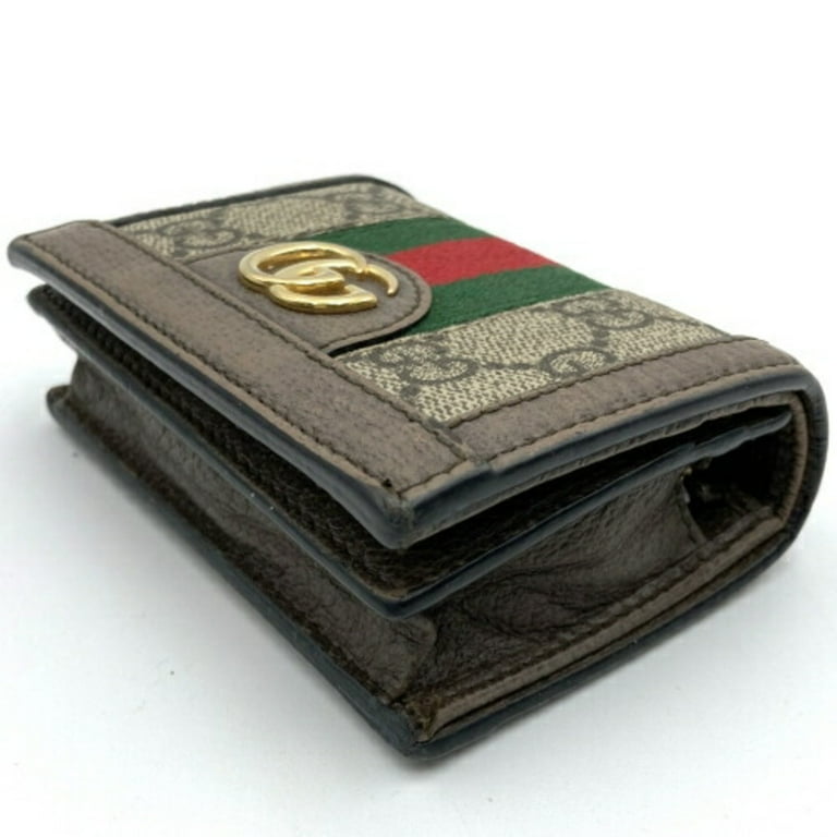 Pre Owned GUCCI Gucci Offdia Bifold Wallet Sherry Line GG Pattern Brown Supreme Women s Men s Accessories 523155 ITQSIZN6RWXU Good Walmart