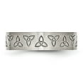 thumbnail image 3 of Auriga Stainless Steel Brushed with Engraved Trinity Symbol 6 mm Band for Women Size 13, 3 of 6