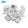 thumbnail image 3 of Unique Bargains 1/4' Aluminum Crimping Loop Sleeves, for Wire Rope Sleeves, Silver Tone 20 Pcs, 3 of 5