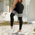 thumbnail image 3 of Audhol Workout Leggings for Women Women's Striped Outdoor Leggings High Waisted Hip Yoga Running Pants Yoga Pants Women Black L, 3 of 9
