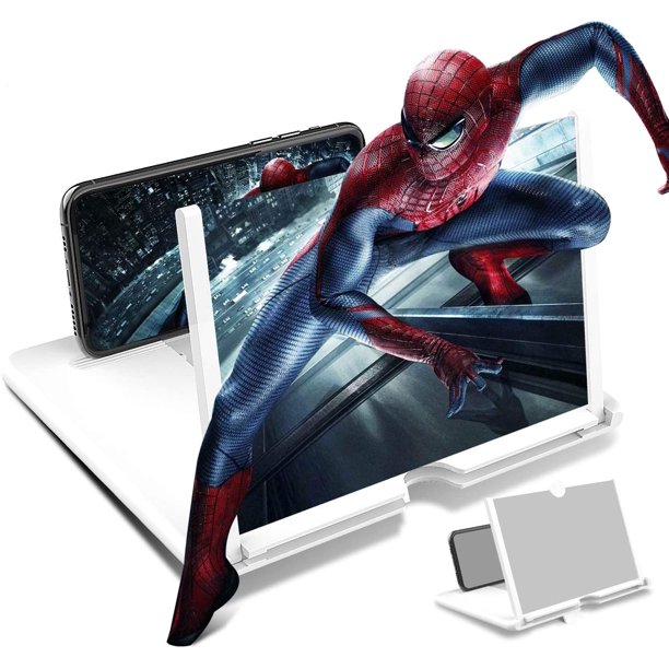 Lupa de teléfono móvil de 12 pulgadas, lupa de pantalla 3D para ver videos de películas, ampliación de pantalla de lupa de teléfono móvil plegable para todos los teléfonos inteligentes Namotu MZQ-0059-2