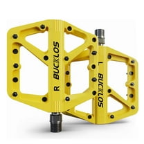 BUCKLOS MTB Pedals Mountain Bike Pedals Platform 9/16” Lightweight Non-Slip Cycling Double DU Sealed Bearing Flat Pedals with 16 Anti-Skid Pins