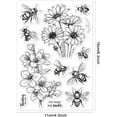 thumbnail image 6 of Bee Flower Clear Stamp Flowers Plants Clear Rubber Stamps Insect Bees Silicone Stamps for DIY Scrapbooking Photo Album Decorative Cards Making Home Decoration 6.3x4.33inch, 6 of 8