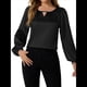 thumbnail image 3 of Camisa Informal de Satén de Larga para Mujer, Elegante Blusa de Trabajo, Atuendo Formal de Otoño para la Oficina Negro L, 3 of 10