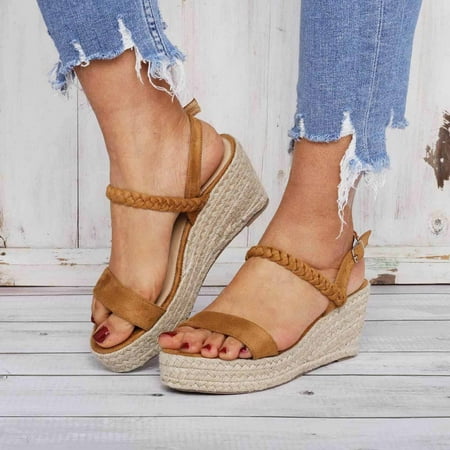 

Yedhsi Women Open Toe Shoes Comfy Sandals Casual Comfortable Beach Sandals Women s Wedges Shoes