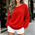 thumbnail image 5 of Tqcoqu Off the Shoulder Fuzzy Fleece Pullover Tops for Women, Long Sleeve Solid Color Loose Casual Warm Top, 2026 Fall Winter Fashion Clothes, 5 of 10