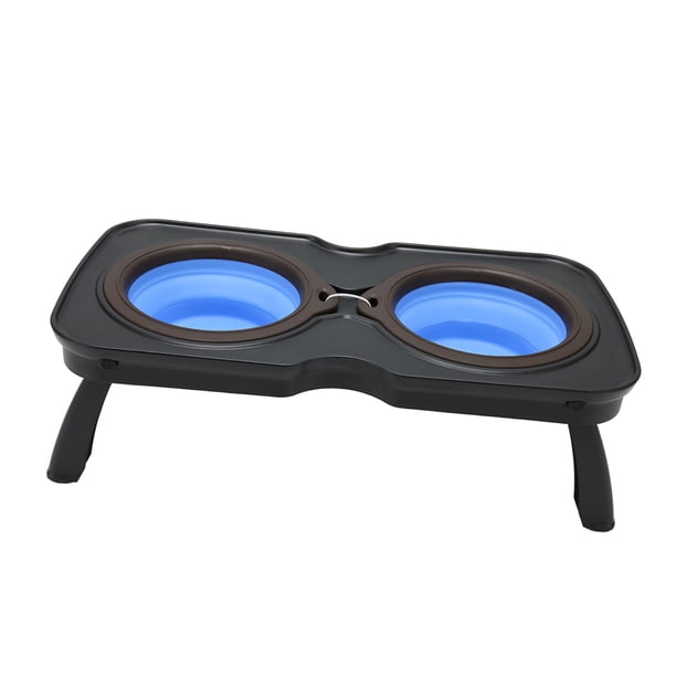 Tazones De Perros Elevados Plegables Con Soporte, ABS, PP, TPE, Portátil, Fácil De Limpiar, Tazones Para Perros Dobles Dobles, Para Mascotas Pequeñas Y Medianas, Suministros De