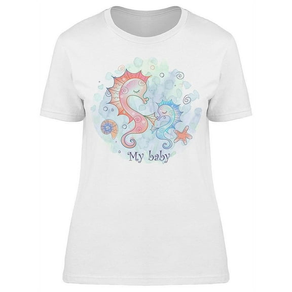 Sea Horse Mom And Baby T-Shirt Women -Image by Shutterstock, Female XX-Large