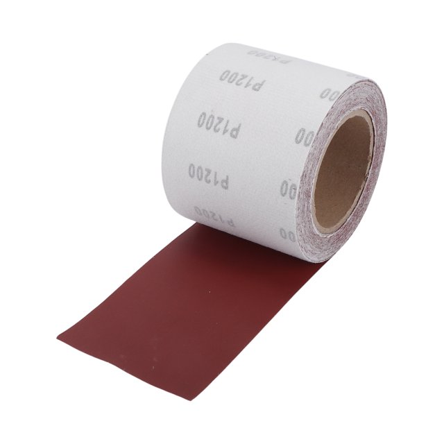 Papel de lija largo Unique Bargains P1200 393.70"x3.94" Rollo de lija roja de terciopelo 1 pieza