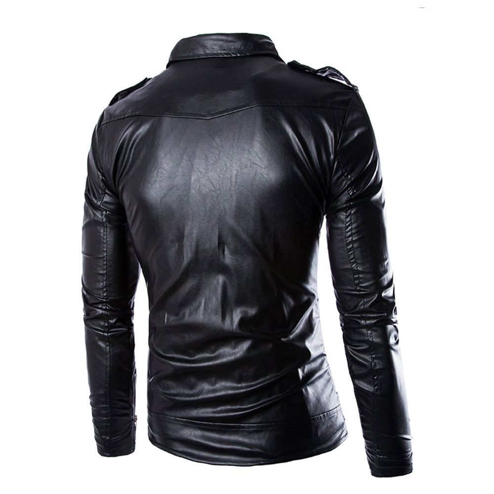 LYXSSBYX Winter Jackets for Men Clearance Fashion Men's Autumn Winter Casual Leather Zipper Long Sleeve Jacket Coat Tops