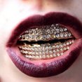 thumbnail image 4 of Dientes Caninos De Diamante De Imitación De Tono Dorado De 18 Quilates Dientes De La Parte  Parrillas Zulema Tapas de dientes bucales, 4 of 8