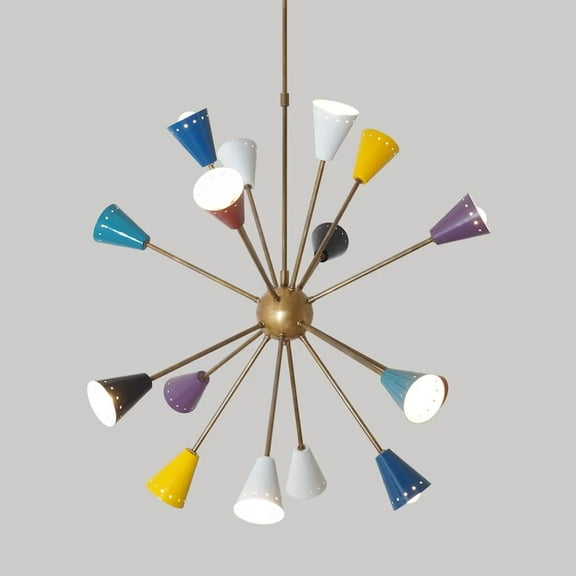 Sputnik Century Chandelier Mid Light Style Stilnovo Ceiling Multicolored 16 Arms