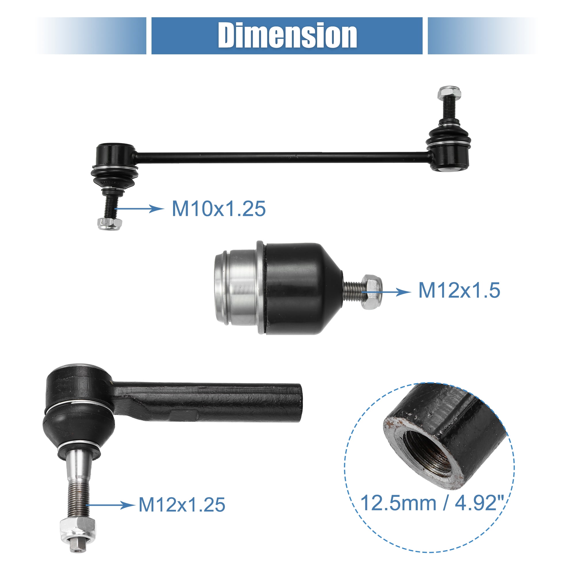 6pcs Front Outer Tie Rod End Links Sway Bar Links ES800408 6pcs Front Outer Tie Rod End Links Sway Bar Links ES800408