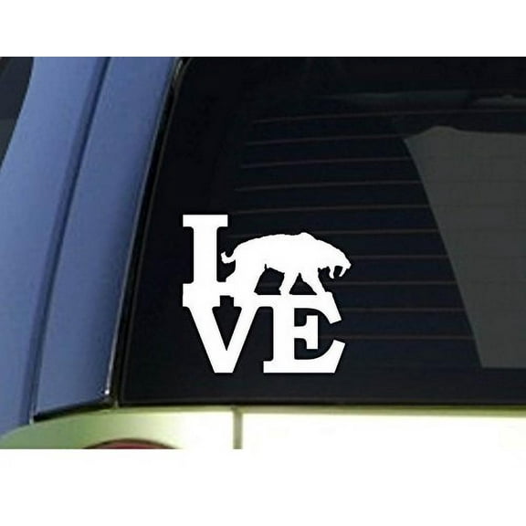 Saber Tooth Tiger Love *H947* 6 inch Sticker decal t rex dinosaur fossils cave