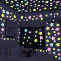100Pcs Glow in The Dark Stars Wall Stickers, Self-Adhesive Luminous Decor for Bedroom, Room and Home Art, Fluorescent Night Sky Ceiling Decals for Party, Room Decorations