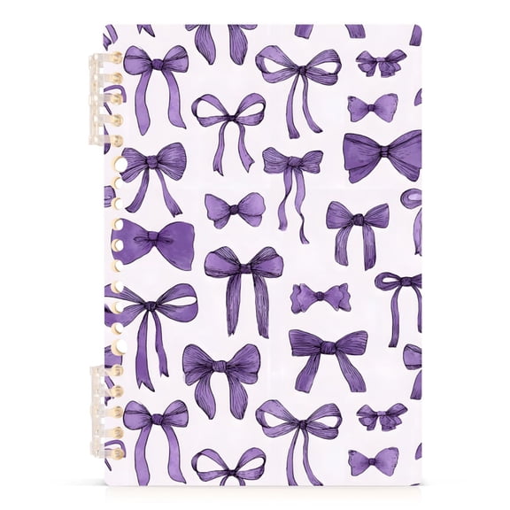 joogoo A5 Spiral Journal Notebook Purple Bow College Ruled Notebooks 8.3" x 5.7" 1 PC
