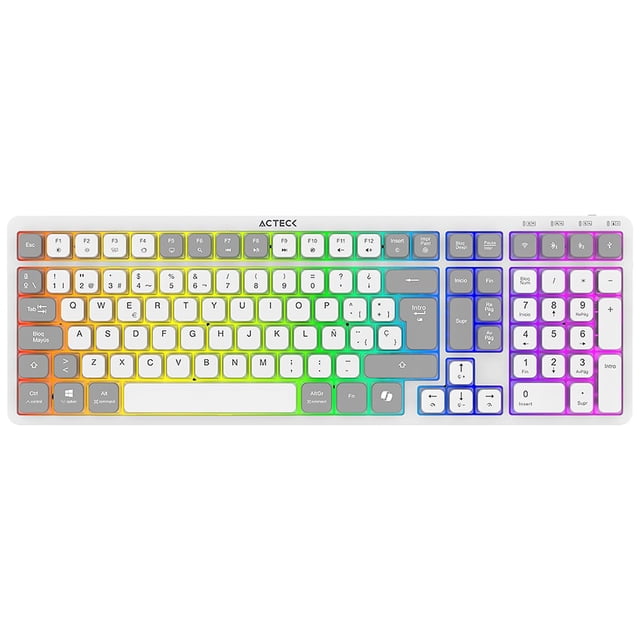 Teclado Multidispositivo ACTECK TECHNO PRO TI790 Mecanico Inalambrico USB 2.4Ghz + BT 5.0 RGB