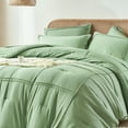 thumbnail image 7 of Davulos Full Comforter Set 7 Piece,Grid Pinch Pleat Bed in a Bag for All Season,Lightweight Fluffy Complete Bed Set with Comforter, Sheets, Pillowcases & Sham, 7 of 7