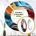 thumbnail image 3 of Designart "Fluid Mirage In Multicolor Op Art" Op Art Round Mirror Wall Decor Modern - Large Multicolor Round Bathroom Mirror - Round Mirror - 23" x 23", 3 of 6