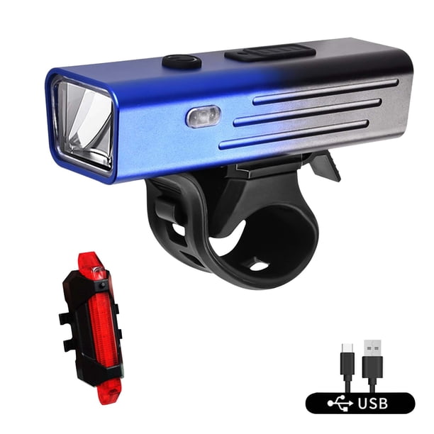 Fiudx Luces de Ciclismo, Faro Inteligente con Brillo Ajustable, Linterna Impermeable Recargable Tipo C, Batería de Larga Duración para Aventuras Al Aire Libre, Seguridad Nocturna, Diseño Impermeable.
