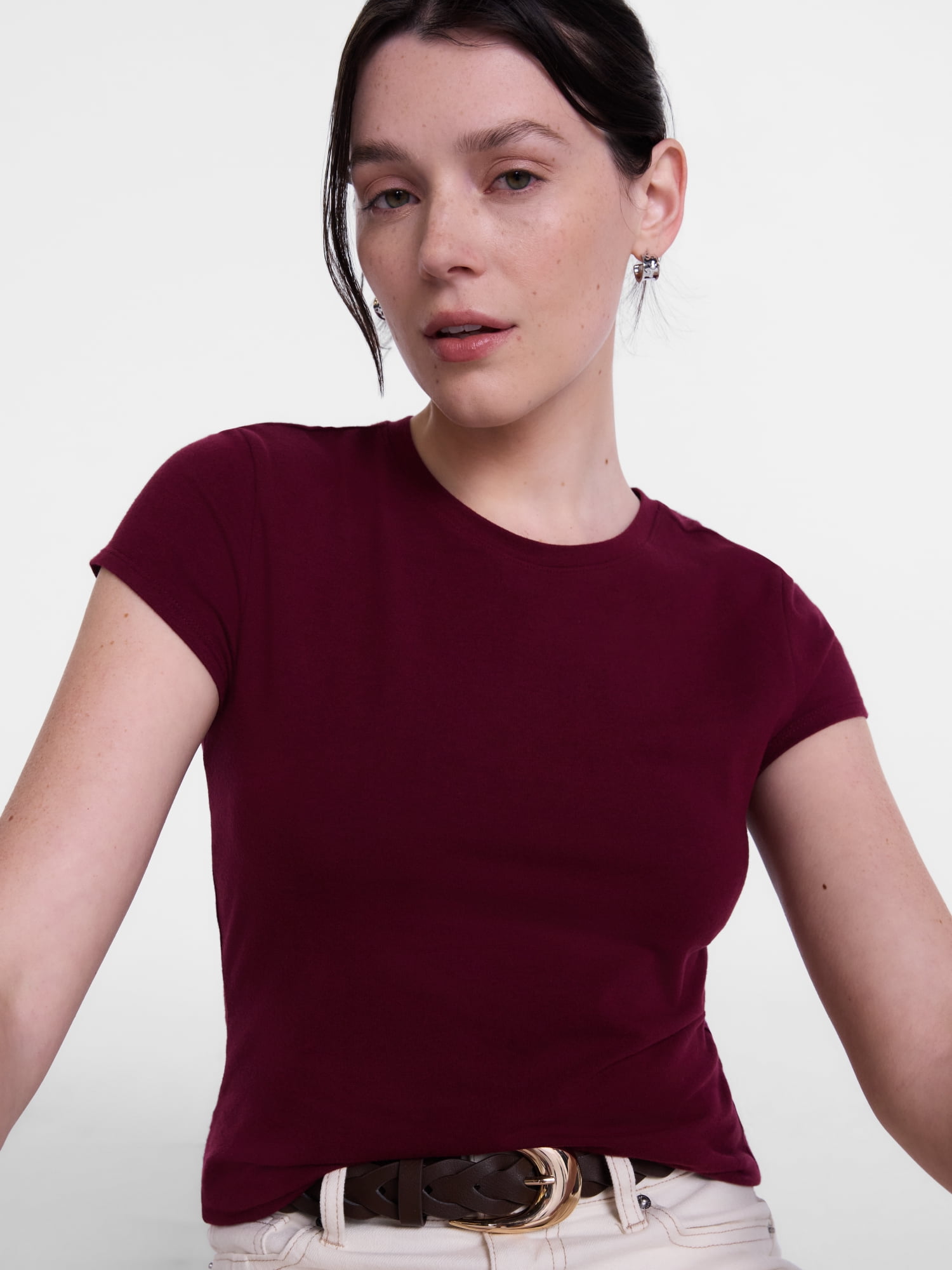 Scenario Women's and Women's Plus Tee with Short Cap Sleeves, Sizes XS-4X
