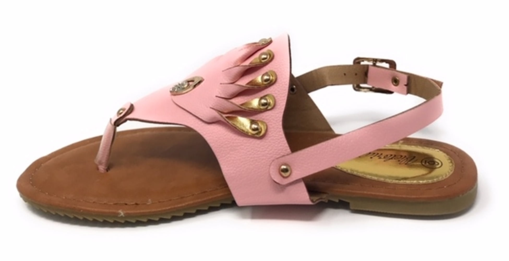 Victoria K Women's Gold Applique With Studs Sandals