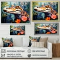 thumbnail image 4 of Designart "Alligator Artistry in Pop Art Style III" Animals Framed Wall Art - Modern Blue Alligator/Crocodile Living Room Framed Canvas Art, 4 of 6