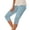 A-Light Blue, variant on Cropped Pants Women Summer Casual Capri Leggings Floral Print Stretchy Knee Length Capris Lounge Travel Pants Yoga Pants Slim Fit, White&L
