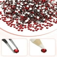 thumbnail image 2 of 1-Set Strass de Resina con Respaldo Plano, Cristales de 4mm en Lote para Manualidades/Ropa/Decoración de Uñas, Paquete de 25000 con 1 Bolígrafo de Cera y 1 Pinza [Rojo Oscuro], 2 of 6