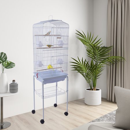 59" Bird Cage Pet Supplies Metal Cage with Rolling Stand