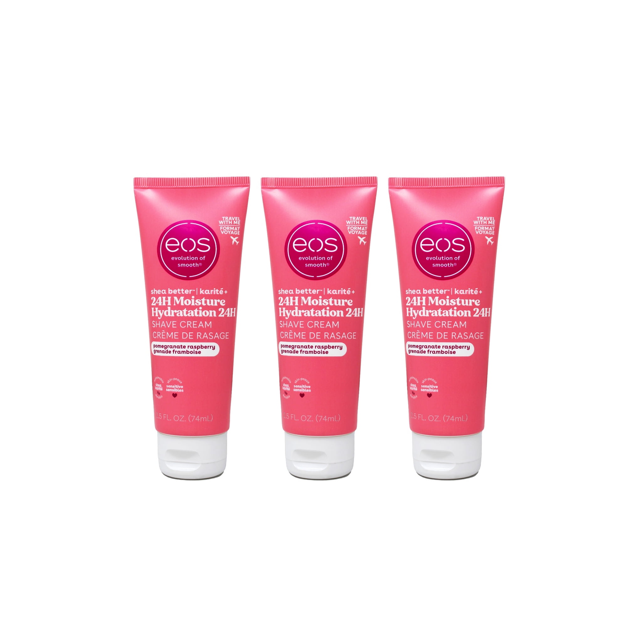 Eos Shea Better Shave Cream Pomegranate And Raspberry, 2.5 Oz, 3 Pack
