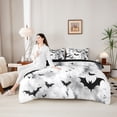 thumbnail image 4 of Homewish Watercolor Bat Silhouette Twin Bedding, Halloween Spooky Animal Bedding Comforter Set, Black Reversible, 7 Pieces, 4 of 7