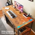 thumbnail image 3 of Computer Desk with 6 Drawers, 47 Inch Office Desk with Shelves, Reversible Gaming Desk, Corner Desk with Storage, Work for Home Office, Study, Living Room, Rustic Brown, 3 of 8