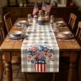 thumbnail image 5 of Cififendec Patriotic Rustic Table Runner, 72"×13", 4th of July Star & Stripes Rustic Table Scarf, Red White Blue Decor for Memorial Day, Kitchen & Farmhouse Dining Table Decor, 5 of 5