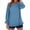 Blue, variant on Women's Long Sleeve Solid Color Pullover Blouse with Fold Shirt Design for Fashionable Wear