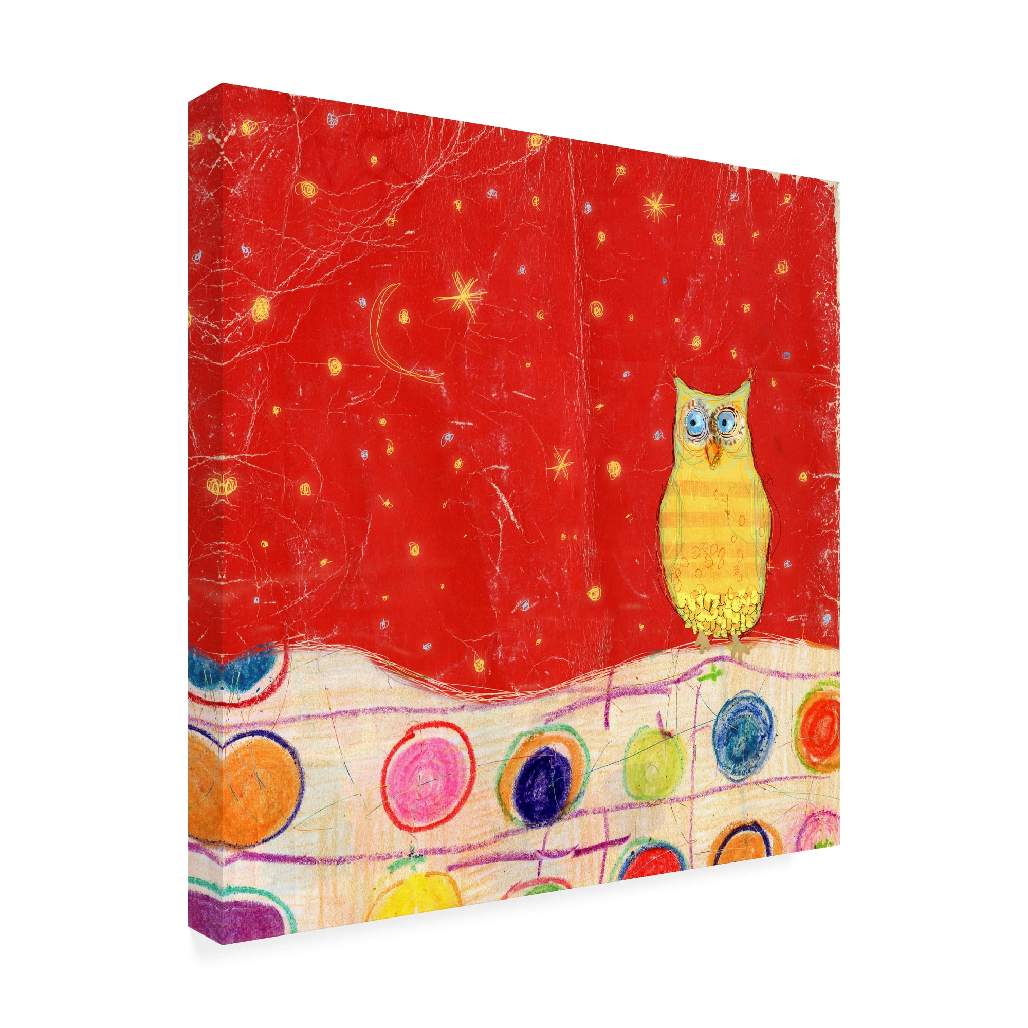 Trademark Fine Art 'Feathers, Dots And Stripes I Childrens Art' Canvas Art by Ingrid Blixt