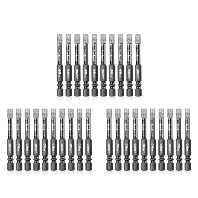 Juego de Brocas de Diamante de 30 Piezas, Juego de Brocas con NúCleo de Diamante Seco de 6 mm para CeráMica, Granito, Azulejos, Vidrio, MáRmol, Ladrillo, Piedra