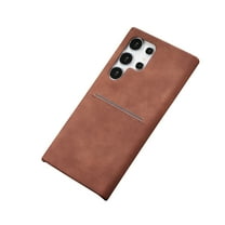 Allytechgroup for Samsung Galaxy S25 Ultra Case Cover, Slim & Stylish Phone Case for Samsung Galaxy S25 Ultra, PU Leather Back Cover with Card Slot & Shockproof Protection for Women Men, Brown